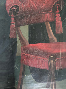 French late 19th Century Antique society lady oil painting portrait on canvas