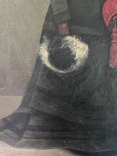 Load image into Gallery viewer, French late 19th Century Antique society lady oil painting portrait on canvas