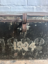 Load image into Gallery viewer, French pressed metal numbered dated 1904 deed storage box