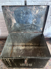 Load image into Gallery viewer, French pressed metal dated numbered 1905 deed storage box