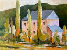 Load image into Gallery viewer, Vintage Mid 20th Century French provencal landscape oil painting on canvas signed and dated