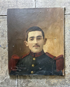 French school 20th Century WW1 Portrait oil painting on canvas French Military soldier