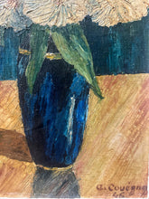 Load image into Gallery viewer, French vintage Mid Century floral still life oil painting on canvas dated 1946