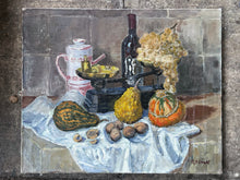 Load image into Gallery viewer, French vintage Mid century still life oil painting on canvas