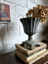 Load image into Gallery viewer, French vintage blue cast iron fluted garden urn