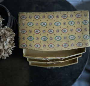 French vintage boudoir box fabric covered drawers