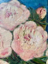 Load image into Gallery viewer, French vintage signed &amp; dated still life floral oil painting on canvas in Montparnasse frame