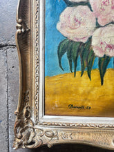 Load image into Gallery viewer, French vintage signed &amp; dated still life floral oil painting on canvas in Montparnasse frame