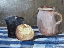Load image into Gallery viewer, French vintage still life oil painting on wooden board