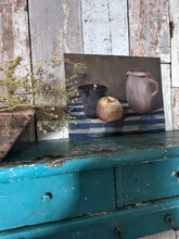 Load image into Gallery viewer, French vintage still life oil painting on wooden board