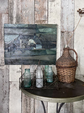 Load image into Gallery viewer, French antique early 20th Century signed Cubist abstract landscape oil painting on canvas