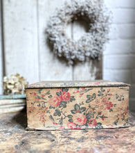 Load image into Gallery viewer, French antique floral fabric covered keepsake box