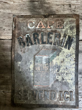Load image into Gallery viewer, French antique metal shop cafe sign coffee Barlerin advertising
