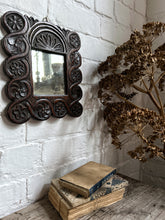 Load image into Gallery viewer, French  arts and crafts antique dark wooden carved mirror