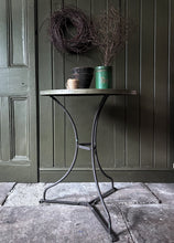 Load image into Gallery viewer, French Vintage zinc top metal Gueridon bistro garden table