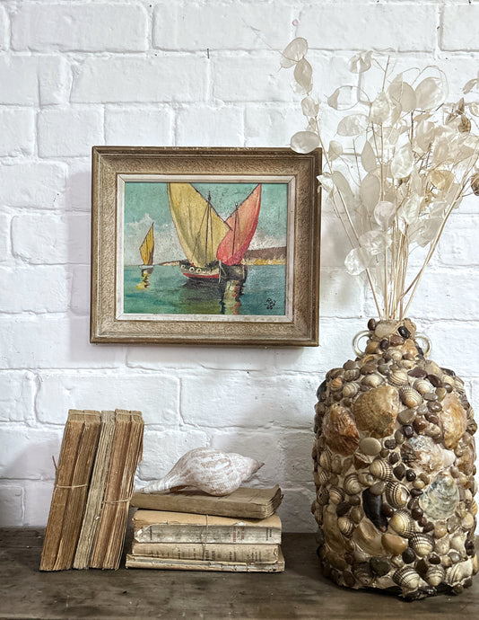 A French mid 20th Century sescape oil painting on board, signed and dated