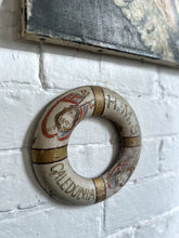 Load image into Gallery viewer, Georgian antique 1808 HMS Caledonia Ship souvenir Wooden hand painted lifebouy