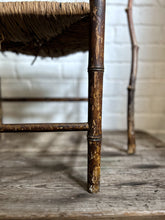 Load image into Gallery viewer, A Georgian antique faux bamboo painted  rush seat chair