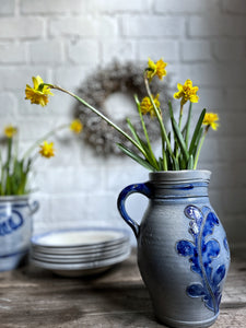 Vintage German Westerwald salt glazed stoneware pitcher jug