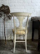 Load image into Gallery viewer, Gustavian style Trompe L&#39;oeil hand painted chair with yellow gingham seat