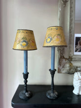 Load image into Gallery viewer, Hand painted French Empire lampshades with floral design and crackled finish