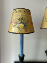 Load image into Gallery viewer, Hand painted French Empire lampshades with floral design and crackled finish