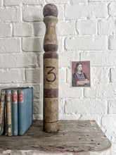 Load image into Gallery viewer, Hand painted vintage turned wooden French skittle 