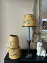 Load image into Gallery viewer, Hand painted French Empire lampshades with floral design and crackled finish