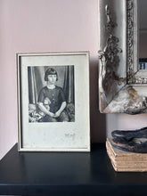 Load image into Gallery viewer, Harry Morley 1930's girl with doll original book plate print in vintage frame