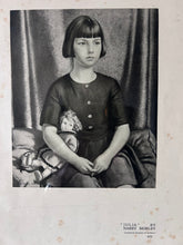 Load image into Gallery viewer, Harry Morley 1930's girl with doll original book plate print in vintage frame