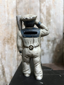Hubley world war I toy sailor cast iron money box