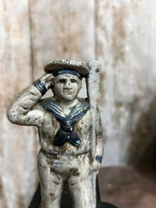 Hubley world war I toy sailor cast iron money box