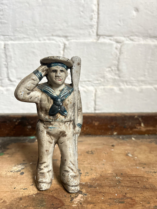 Hubley world war I toy sailor cast iron money box