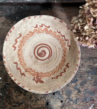 Load image into Gallery viewer, Hungarian Eastern European hand painted terracotta pale pink large bowl