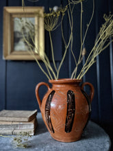 Load image into Gallery viewer, Vintage Hungarian terracotta glazed decorative painted pot jug