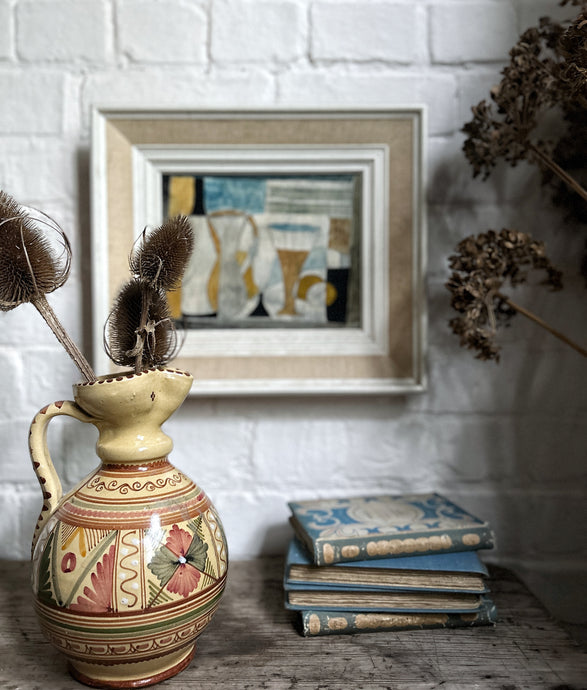 A Decorative Hand Painted Hungarian Pottery Jug