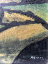 Load image into Gallery viewer, Mid 20th Century British Modernist landscape abstract patchwork oil painting