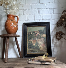 Load image into Gallery viewer, An antique cubist style roof top Mediterranean landscape oil painting