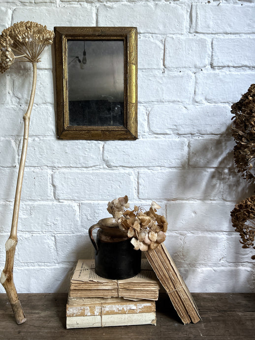 Small antique Art Noveau gold decorative mirror