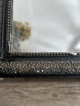 Load image into Gallery viewer, A vintage French black Louis Philippe over mantle mirror