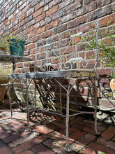 Load image into Gallery viewer, A late 19th Century Victorian antique twisted wire work and wood painted garden seat 