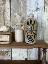 Load image into Gallery viewer, VINTAGE STONE CLAY JAPANESE SAKI BOTTLE WITH CALLIGRAPHY