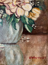 Load image into Gallery viewer, A signed French antique early 20th Century Floral still life oil painting on canvas
