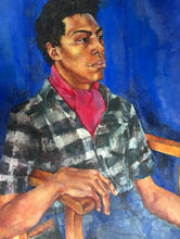 Load image into Gallery viewer, Vintage male portrait oil painting on canvas