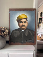 Load image into Gallery viewer, Mumbai Indian man in yellow turban portrait painting
