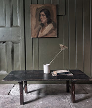 Load image into Gallery viewer, Japanese antique dark wooden low wabi sabi primitive rustic table