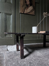 Load image into Gallery viewer, Japanese antique dark wooden low wabi sabi primitive rustic table