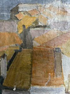 Cubism Rooftops Large Swedish Cubist landscape oil painting on canvas Cadaques rooftop ...
