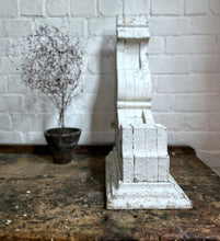 Load image into Gallery viewer, Large Victorian antique wooden chippy white painted decorative carved corbels wall brackets