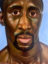 Load image into Gallery viewer, Large oil painting on wooden panel male portrait POC
